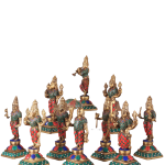 Brass Vishnu Dashavatar Idol Set | 10" Meenakari Stonework | 19kg Sacred Collection | Complete Avatar Series | Divine Art | Jaipurio